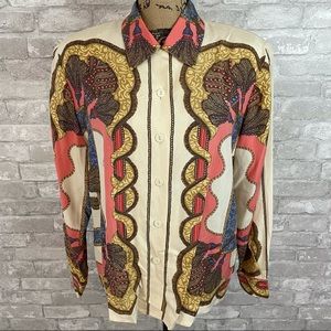 Talbots’s Vintage Button Down Print Blouse